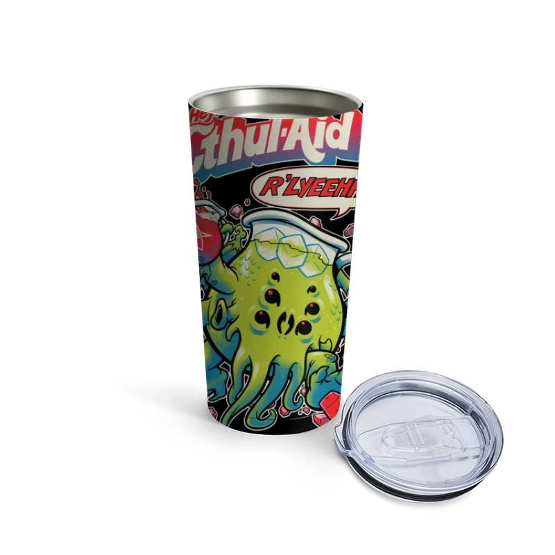 Hey Cthul-Aid: A Lovecraftian Drink Parody Travel Mug