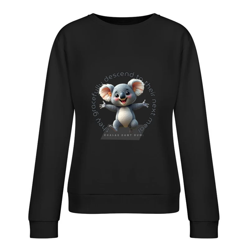 Playful Cartoon Koala Female Pullover Sweatshirt