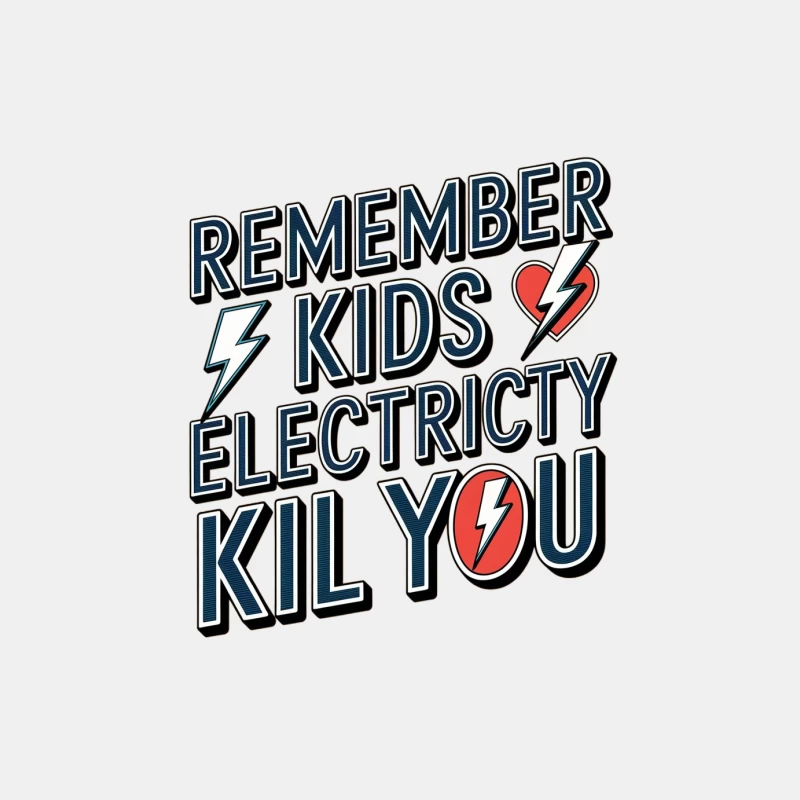Retro-Style Electrical Safety Warning for Kids Male Tank Top