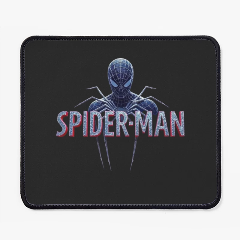 Spider-Man Black Suit Logo with Classic Text Design Mouse Pad