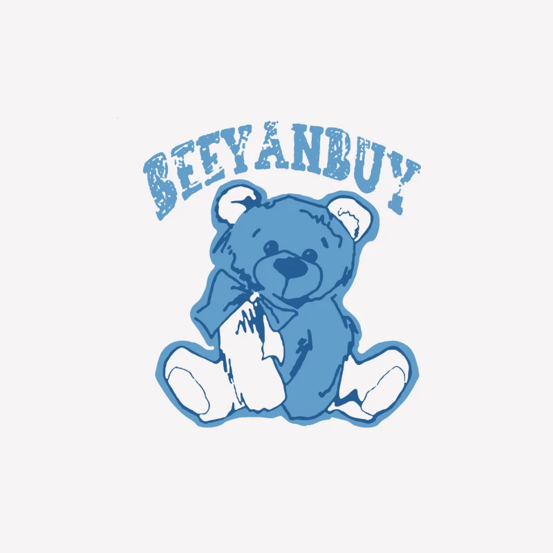 Blauer Teddybär Illustration Herren T-Shirt