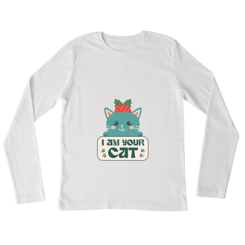 Carte de Chat Mignon Femme Manches Longues T-Shirt