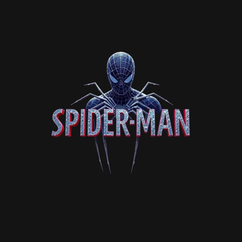 Spider-Man Black Suit Logo with Classic Text Design Mouse Pad