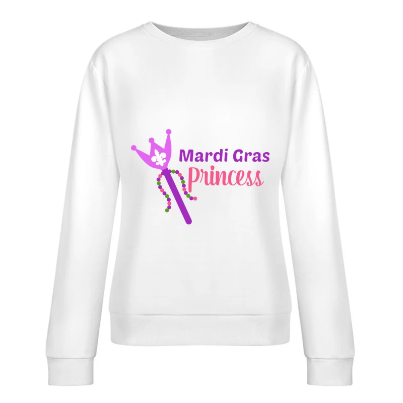 Logo de fête de Mardi Gras avec sceptre Femme Sweat-shirt à enfiler