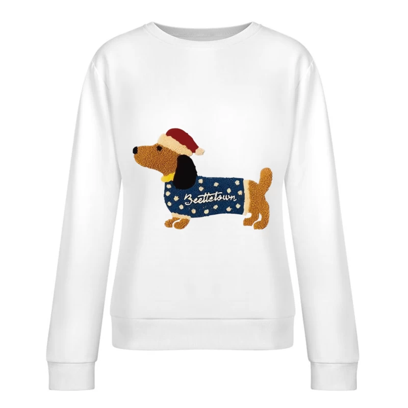 Weihnachtshund mit Pullover Damen Pullover Sweatshirt
