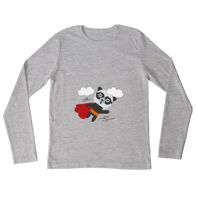 Panda Super-héros en Vol Femme Manches Longues T-Shirt