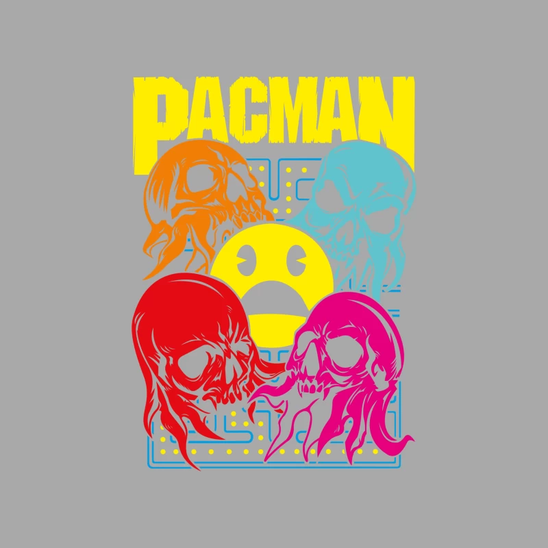 Pac-Man Skull Design Male Pullover Hoodie