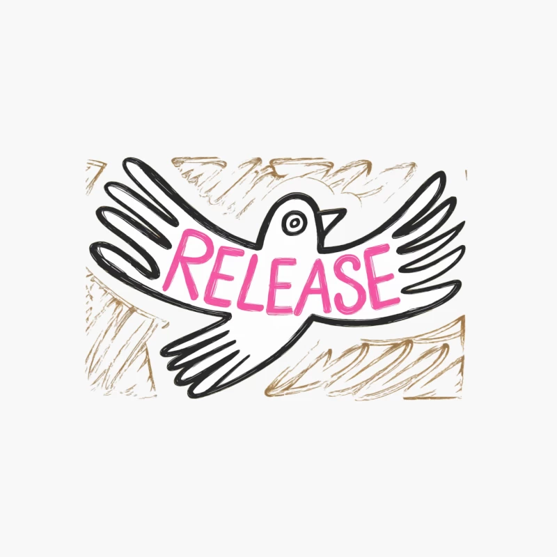 Sketched Dove of Release: Symbol of Freedom and Peace Cotton Tote Bag