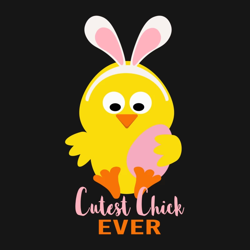Poussinet mignon avec oreilles de lapin et œuf de Pâques Femme T-Shirt