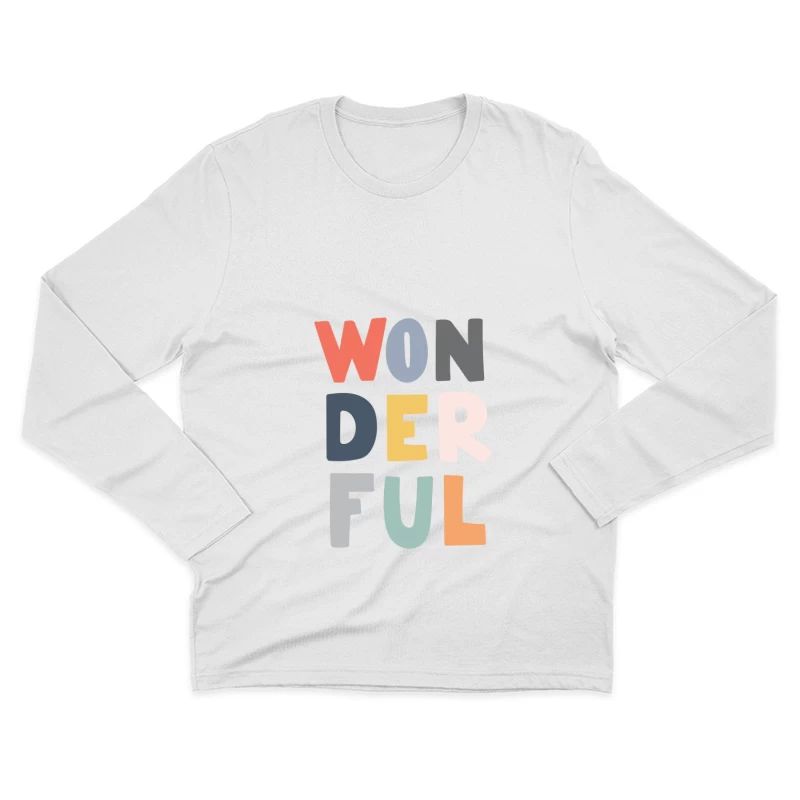 Texte coloré - Mot 'Wonderful' Homme Manches Longues T-Shirt
