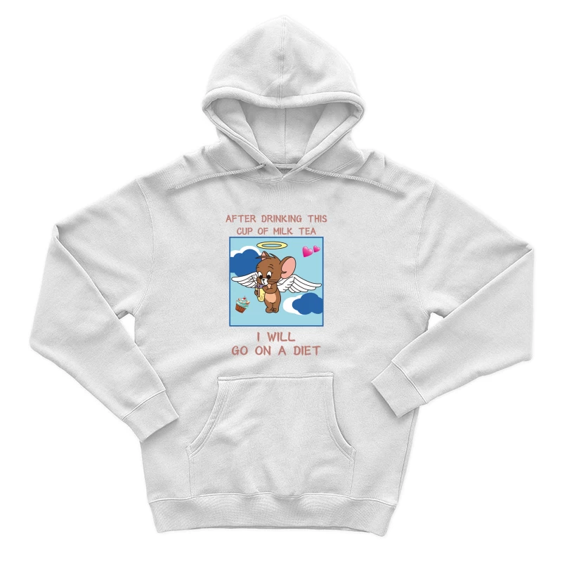 Niedliche Maus mit Milchtee und Diätversprechen Herren Pullover Hoodie