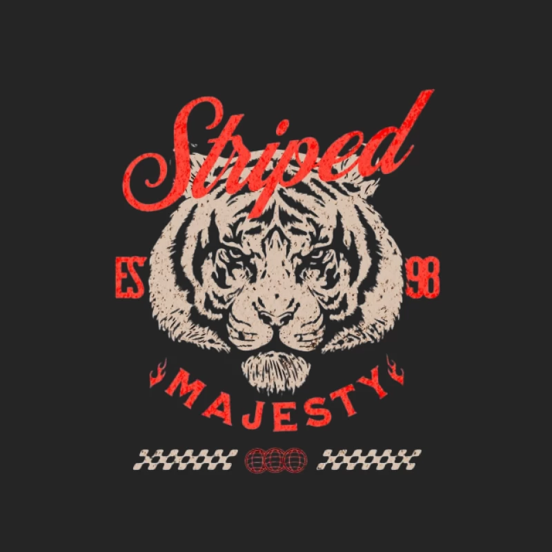 Tigre brodé avec inscription 'Striped Majesty' Femme Sweat-shirt à enfiler