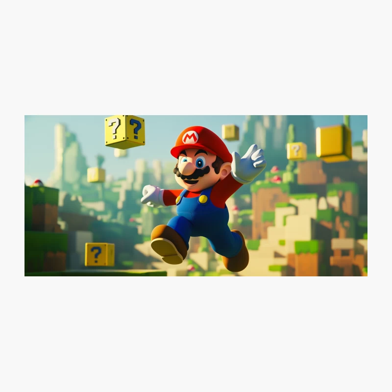 Animated Mario Leaping Through 3D Nintendo Platformer World Coffee Mug