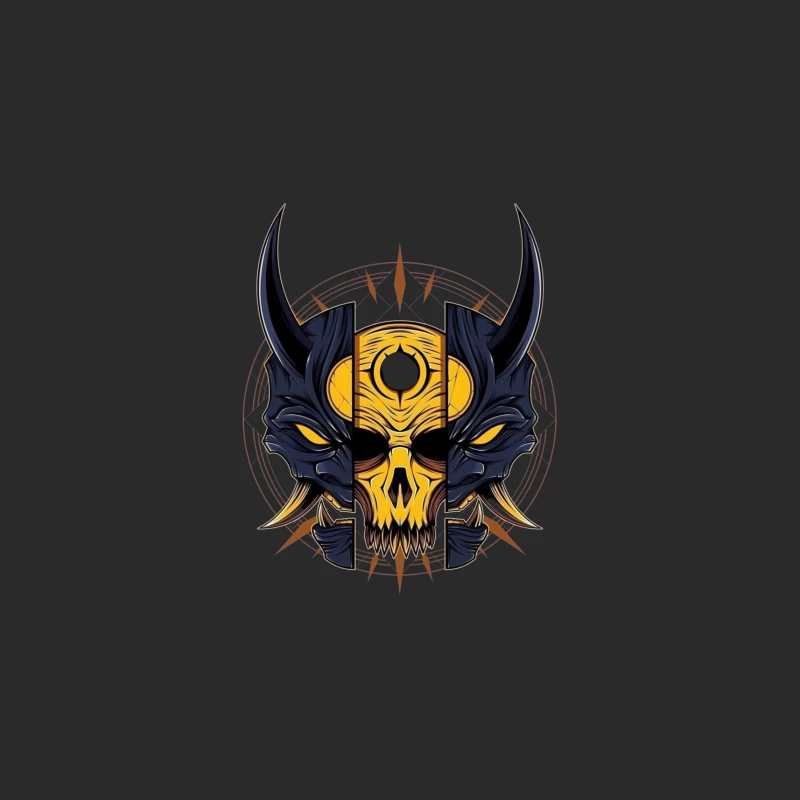 Fantasy Demon Skull Illustration Baseball Cap