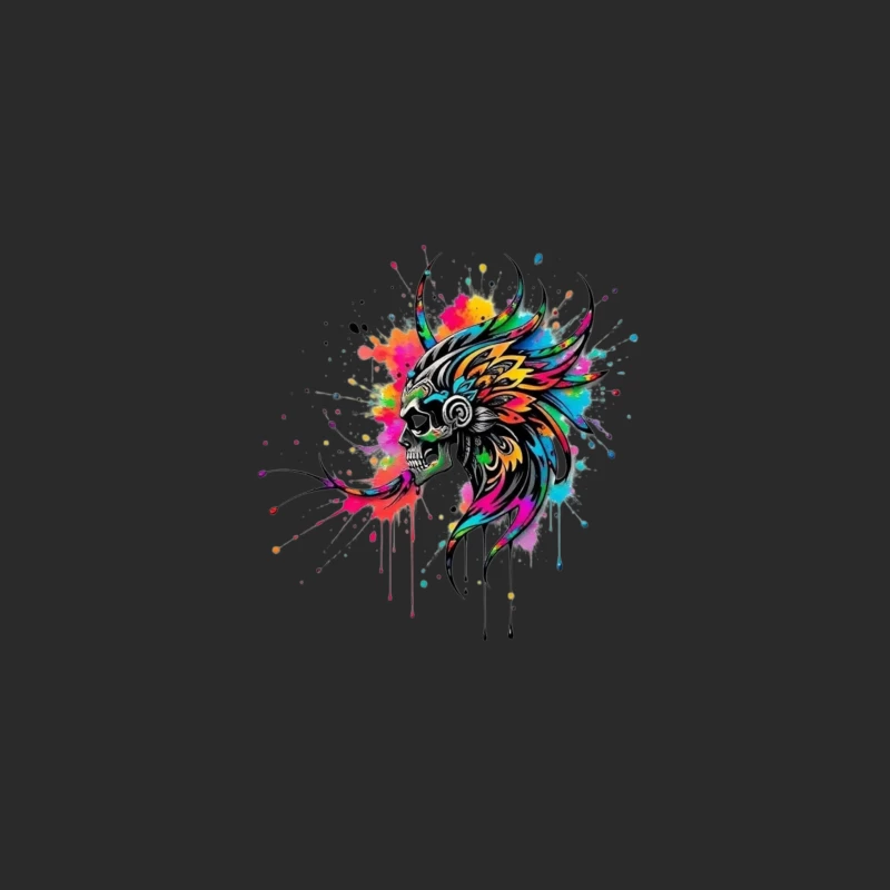 Colorful Tribal Skull Art Baseball Cap