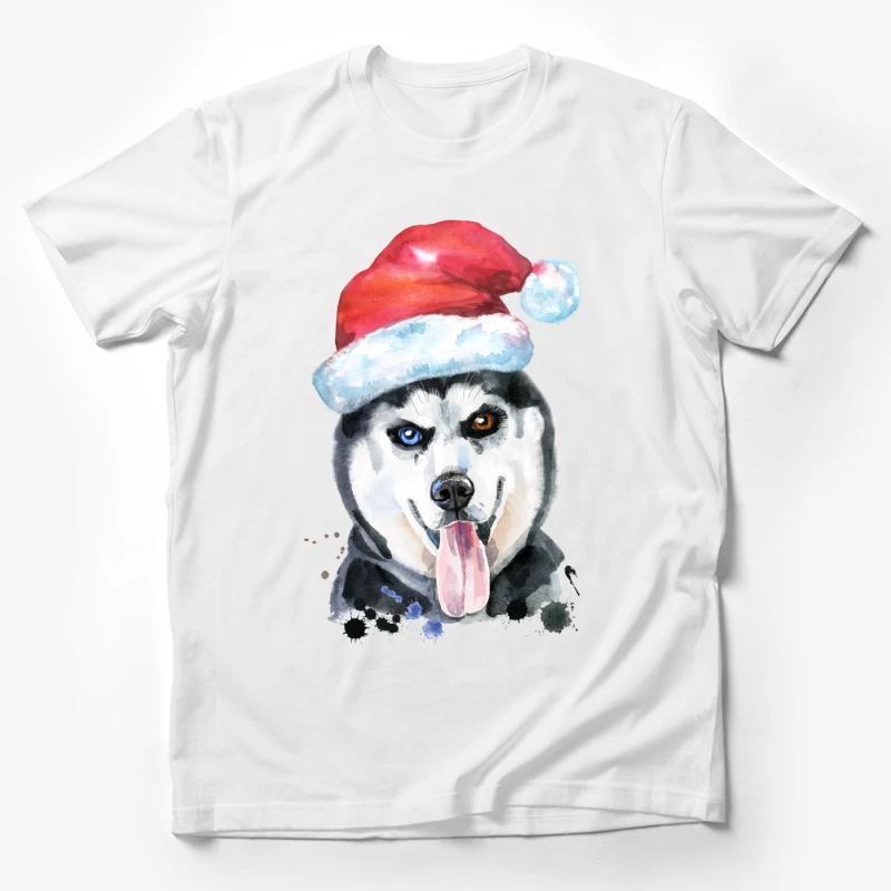 Husky de Noël avec Chapeau Santa Homme T-Shirt