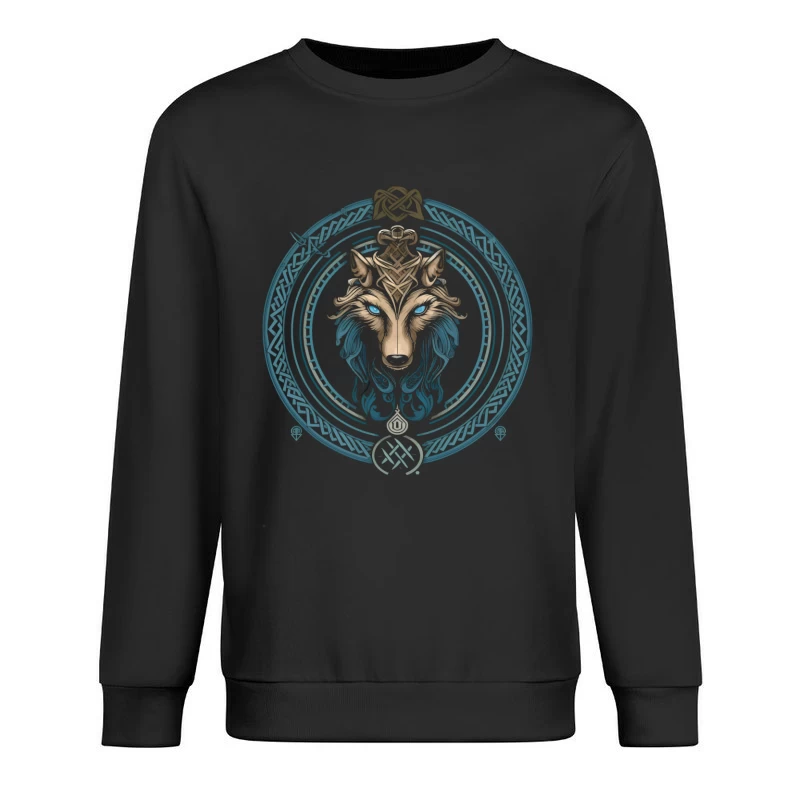 Mystic Celtic Wolf Male Pullover Sweatshirt