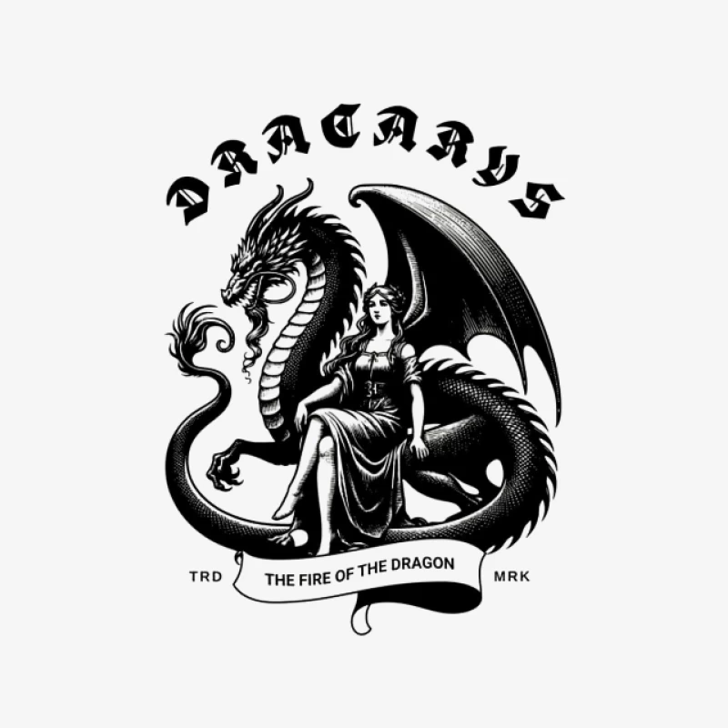 Dragon avec Guerrière - Illustration Mystique Femme Sweat-shirt à enfiler
