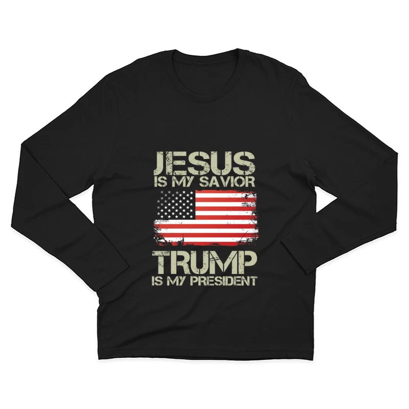 Foi et politique : Jésus et Trump Homme Manches Longues T-Shirt