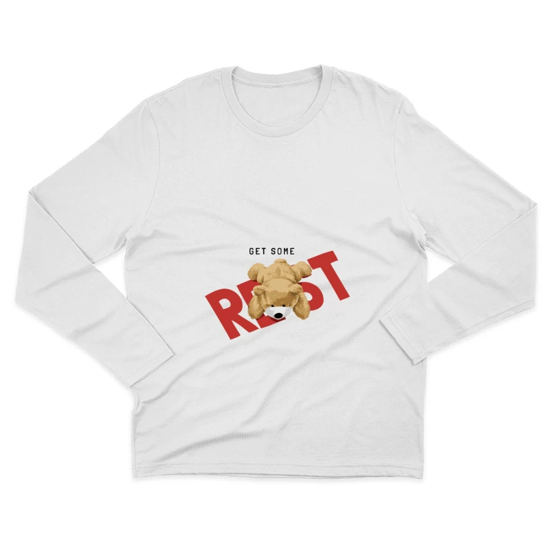 Teddybär auf REST Schriftzug Herren Langarm T-Shirt