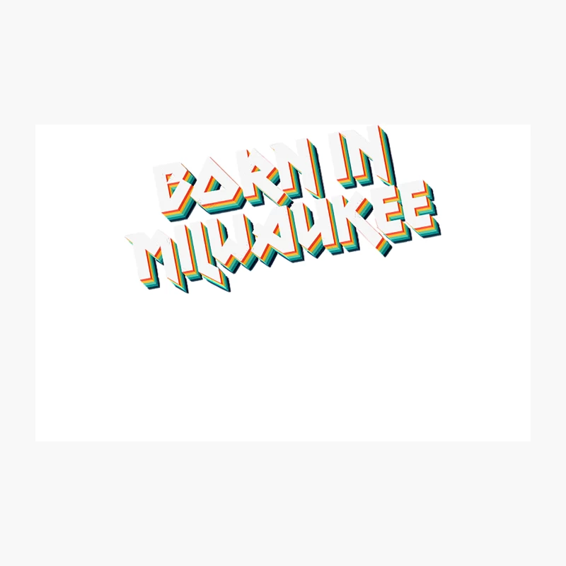 Born In Milwaukee - 80_s Metal Style Typographic Design Travel Mug