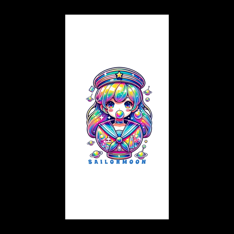 Rainbow Kawaii Sailor Moon Space Art iPhone Case