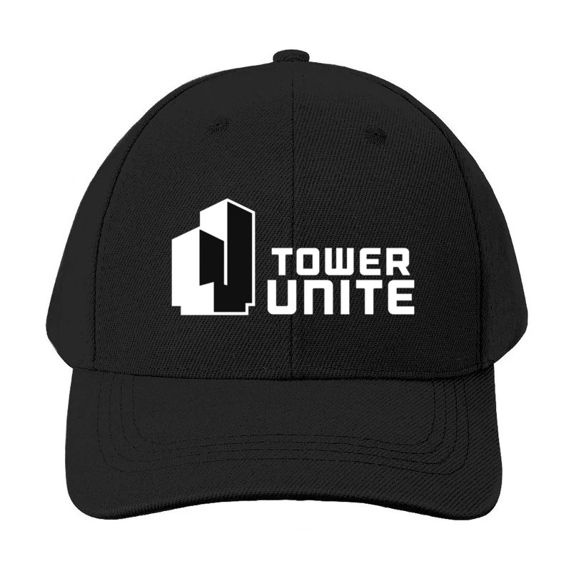 Minimalist Tower Unite Logo Design in Black and White Baseball Cap