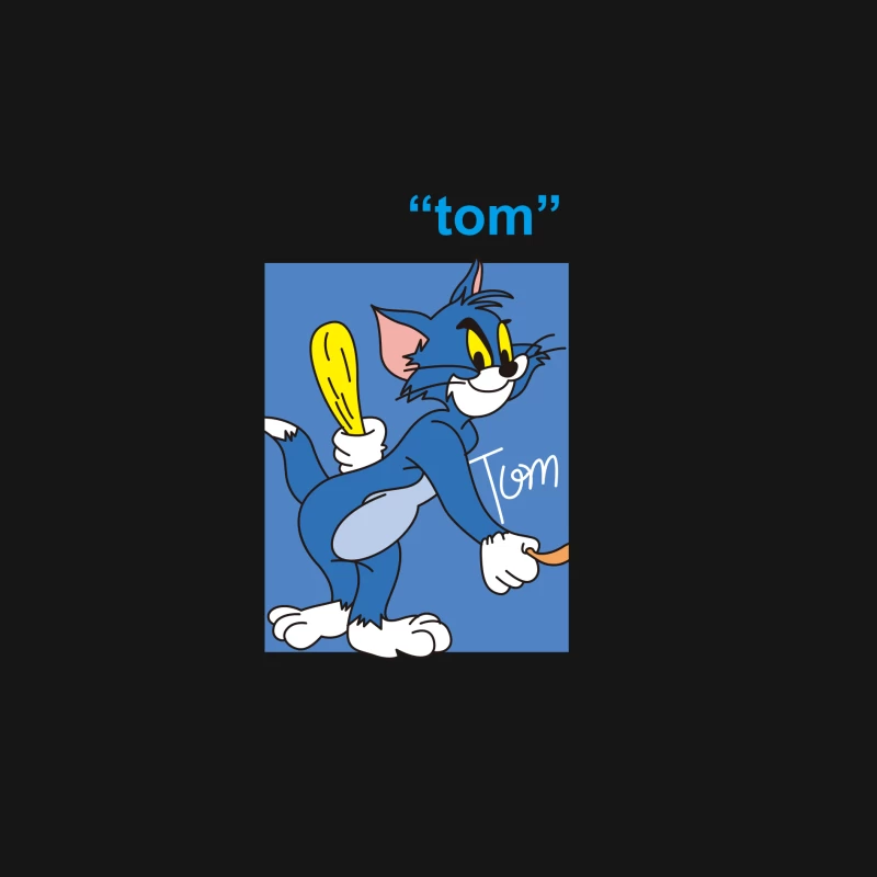 Tom der Cartoon-Katze mit Keule Herren Langarm T-Shirt