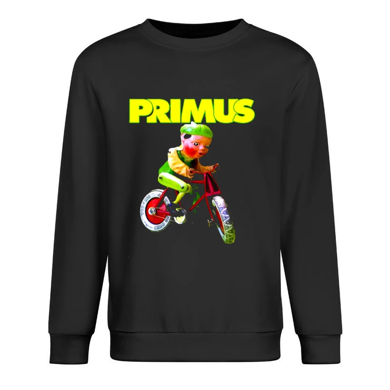 Primus Band Logo with Surreal Vintage Toy Bicycle Art Male Pullover Sweatshirt