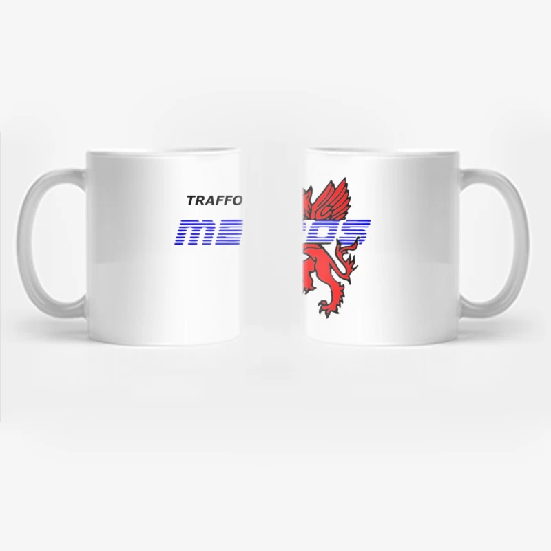 Trafford Metro Transit Logo with Red Heraldic Dragon Coffee Mug