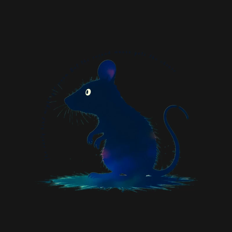 Dark Blue Mouse Silhouette Digital Illustration Mouse Pad