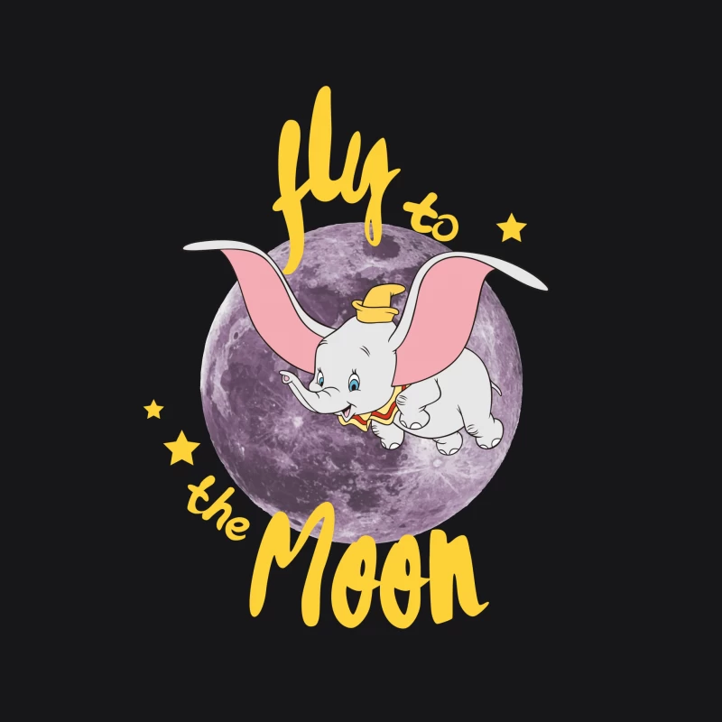 Flieg zum Mond mit dem fliegenden Elefanten Herren Pullover Hoodie
