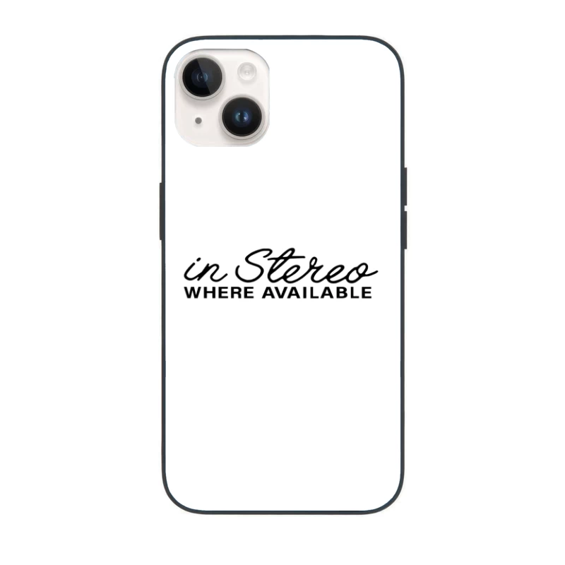 Retro "In Stereo Where Available" Typography Logo iPhone Case