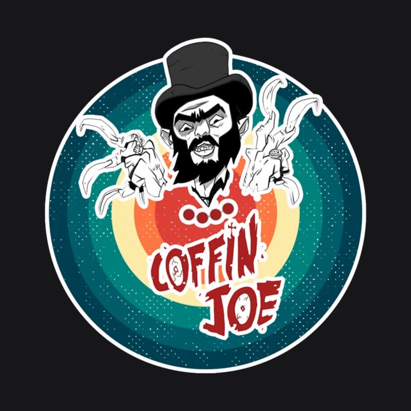 Coffin Joe: Retro Horror Logo with Bearded Character and Ghosts Female Pullover Hoodie