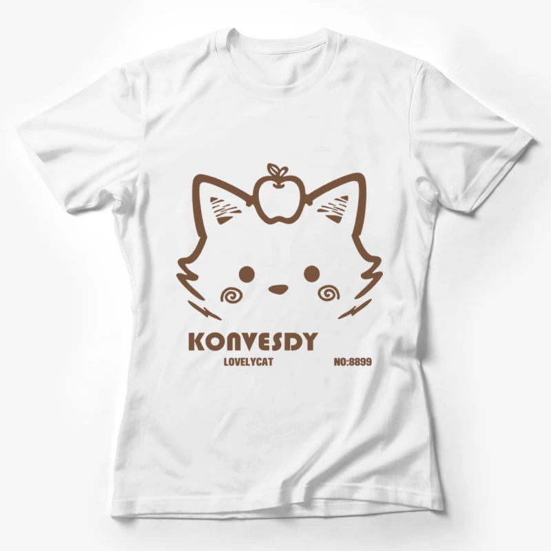 Katzenlogo mit Apfel Damen T-Shirt