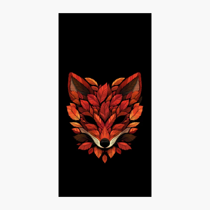Autumnal Fox: Stylized Leaf Art Illustration iPhone Case