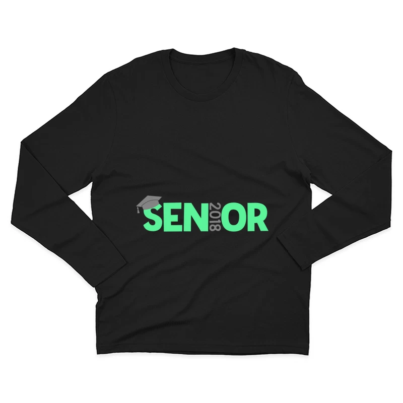 Sénior 2018 avec Chapeau de Diplôme Homme Manches Longues T-Shirt