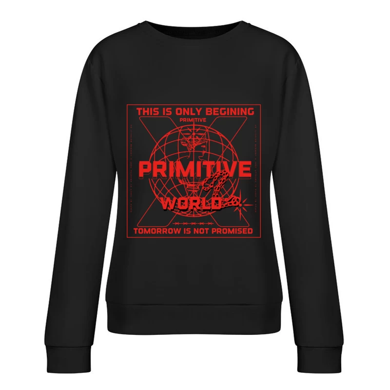 Primitive Welt Design Damen Pullover Sweatshirt