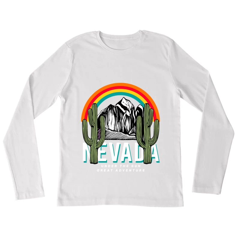 Regenbogen Nevada Abenteuer Damen Langarm T-Shirt