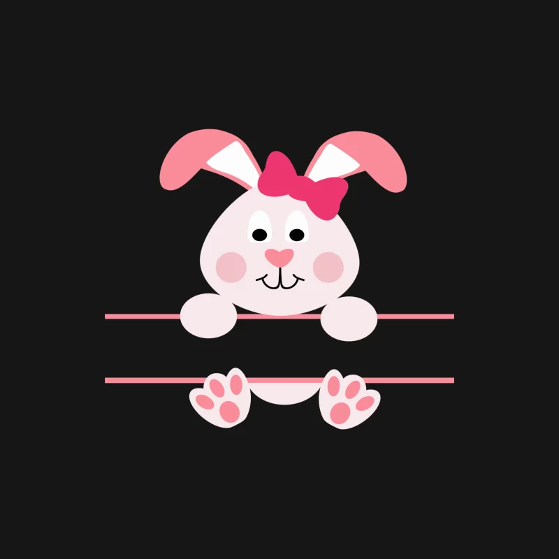 Lapin de Pâques avec nœud rose Femme Manches Longues T-Shirt