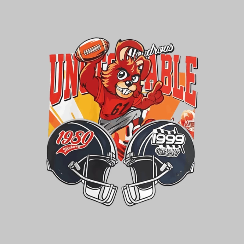 Unbezwingbarer Maskottchen-Fußball Herren Langarm T-Shirt