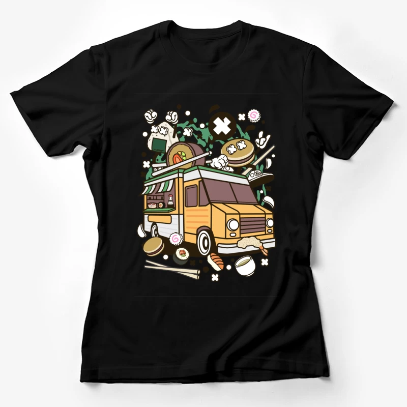 Camion de Street Food Asiatique Amusant Femme T-Shirt