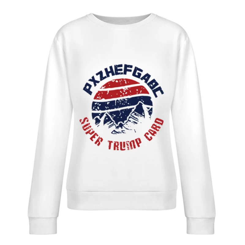 Berg, Super Trumpf Karte, Grafikdesign Damen Pullover Sweatshirt
