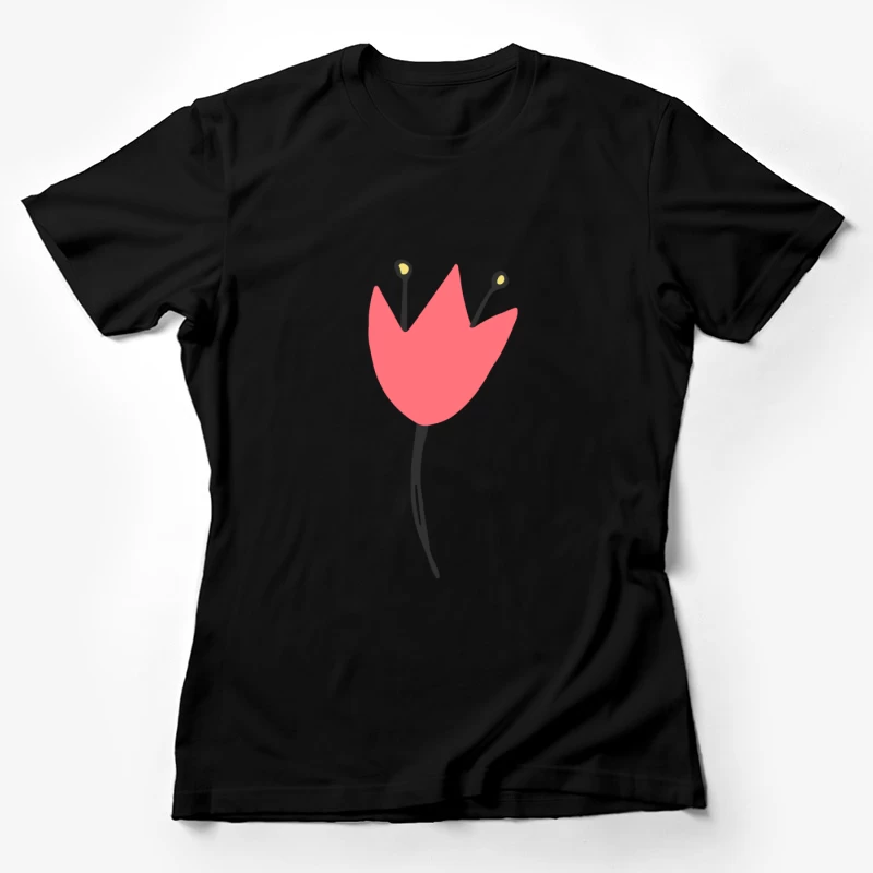 Fleur rouge dessinée à la main Femme T-Shirt