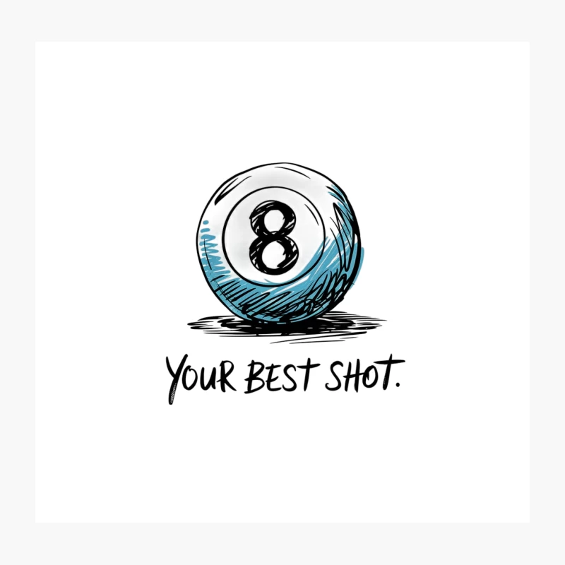 Motivational Pool Ball Sketch: Your Best Shot Throw Pillow