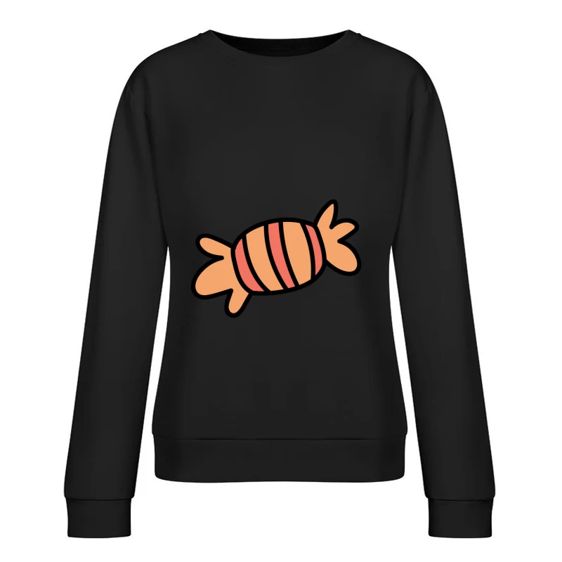 Bonbon rayé orange Femme Sweat-shirt à enfiler