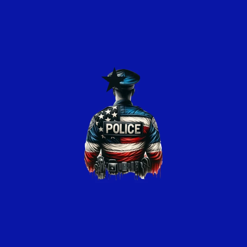 Patriotic Police Art Illustration Desk Mat