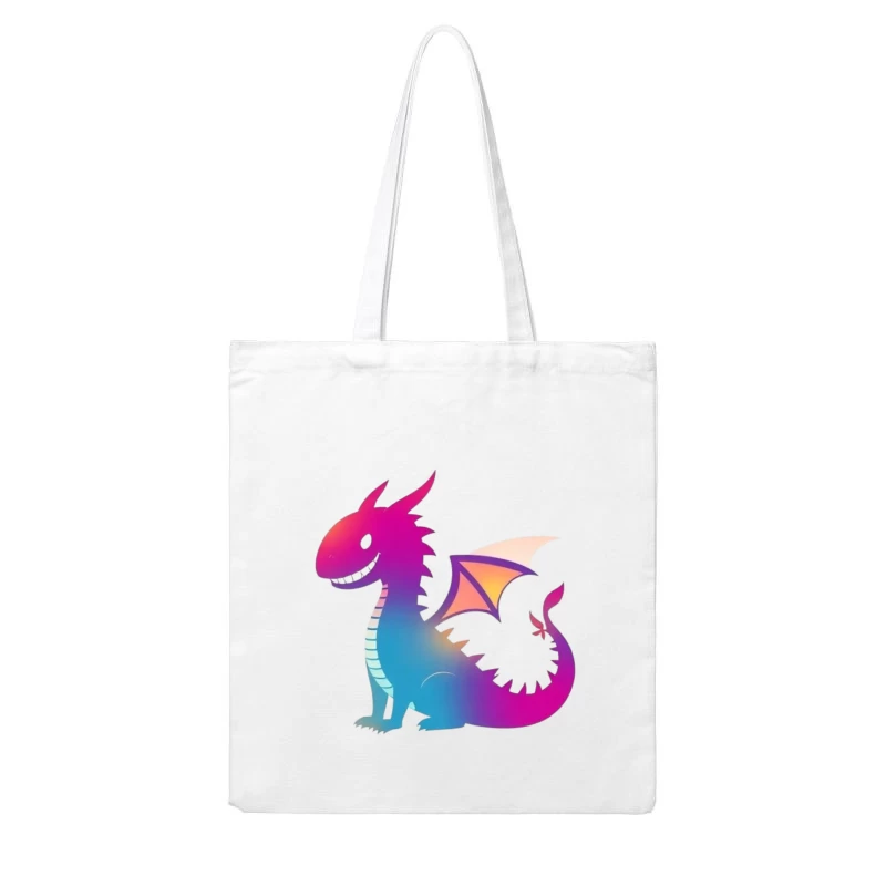 Colorful Cartoon Dragon Cotton Tote Bag