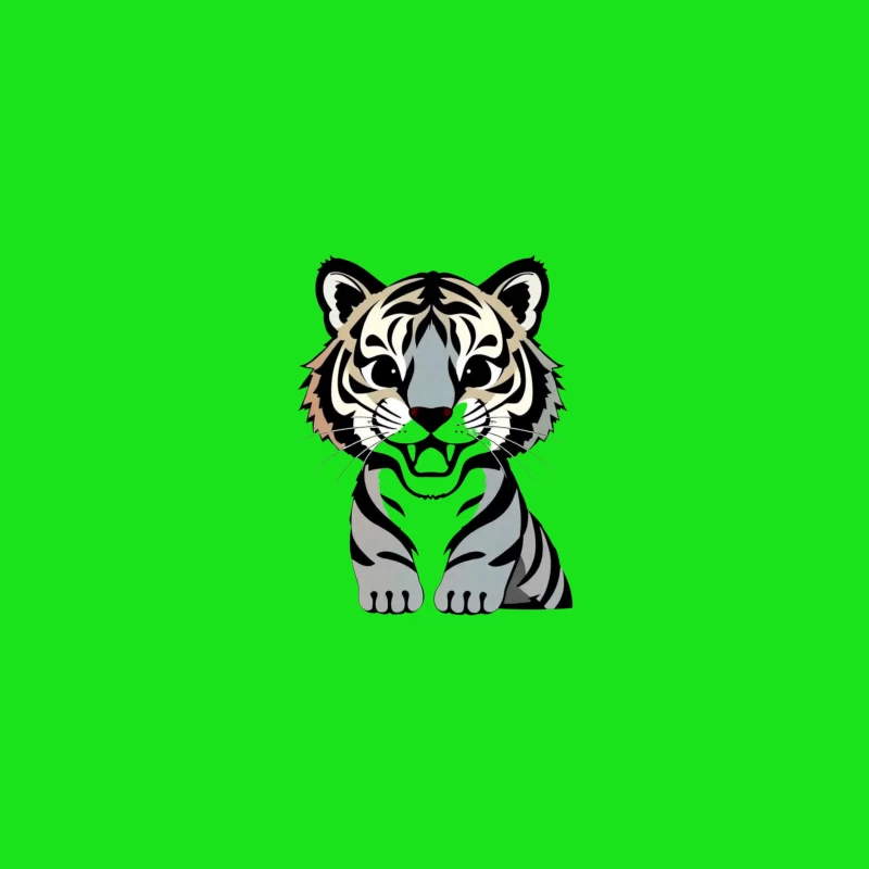 Cartoon Illustration of a Tiger iPhone Case
