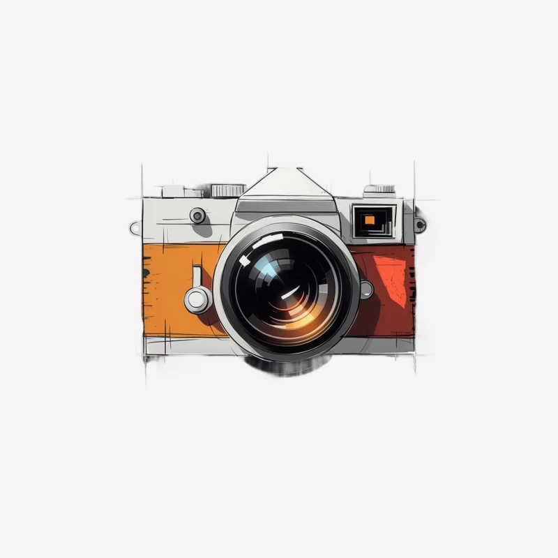 Vintage Retro Camera Illustration Female T-Shirt